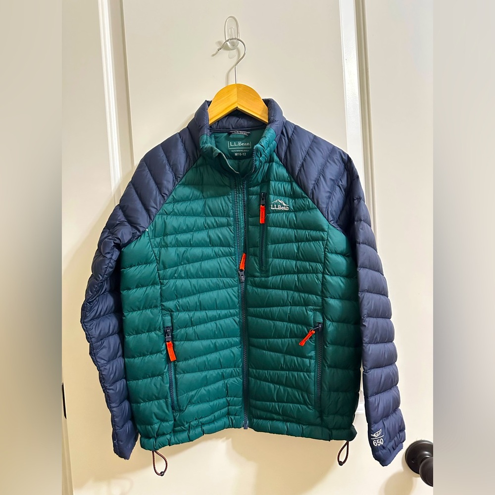 L.L. Bean Boy’s Green and Navy Down Puffer Jacket
